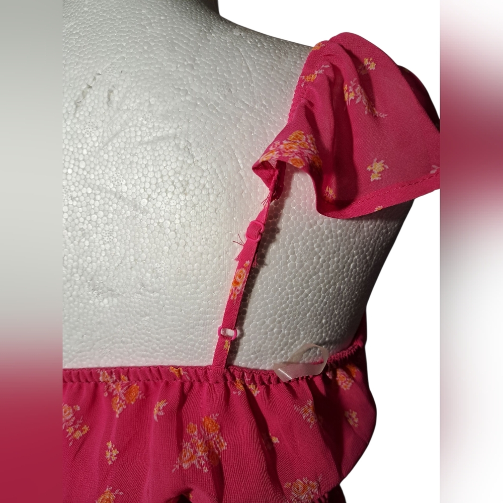 NWT SZ XS FLORAL DRESS WITH STRETCH BODICE (SEE PICS FOR SLIGHT FLAW) - Picture 11 of 16